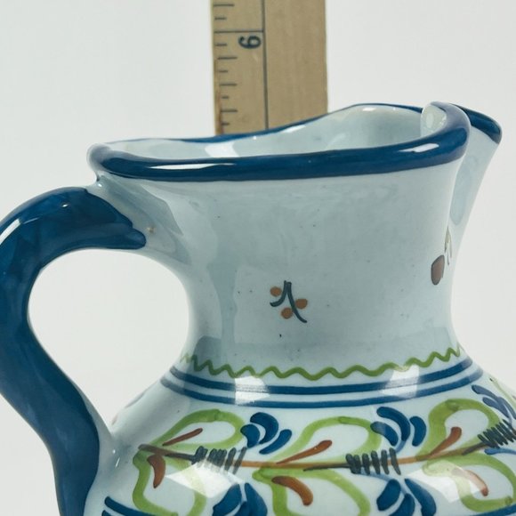 Vintage Talavera Ceramic Pottery 5.5" Creamer Pitcher Vase Mexican Folk Art - Picture 8 of 8